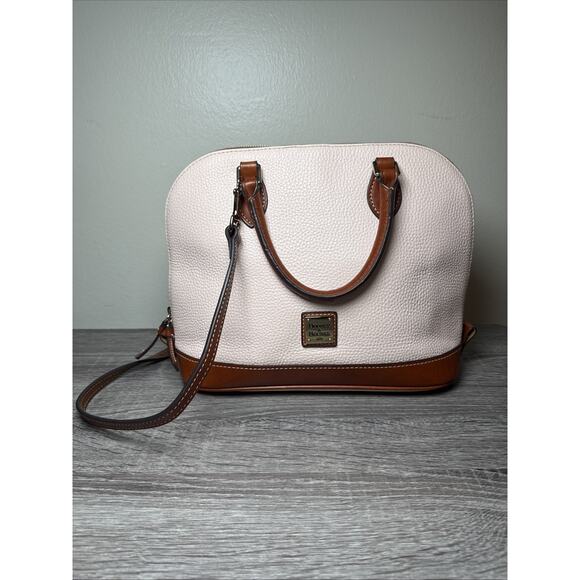 Dooney & Bourke Leather Satchel Pebble Grain Shoulder Bag Blush - Picture 1 of 9